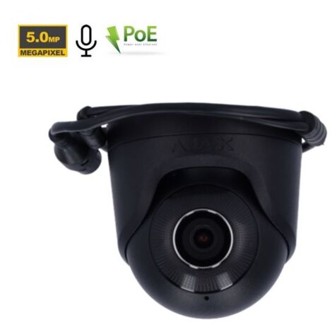 Ajax Telacamera Dome IP 5Mp PoE Nero 3K TurretCam - 64926 (4mm 85°)