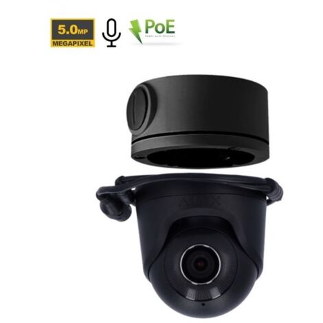 Ajax Telacamera Dome IP 5Mp PoE Nero 3K TurretCam + BOX - 64926 (4mm 85°)