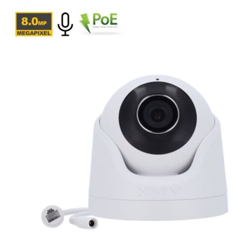 Ajax Telacamera IP dome 8Mp PoE Bianco 4K TurretCam - 64927 (2.8mm 110°)