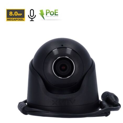 Ajax Telacamera IP dome 8Mp PoE Nero 4K - TurretCam 64930 (4mm 85°)