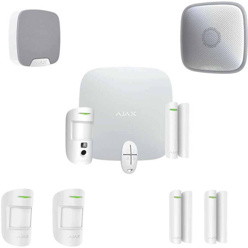 Ajax - wireless burglar alarm kit aj-starterkit-cam-w with app
