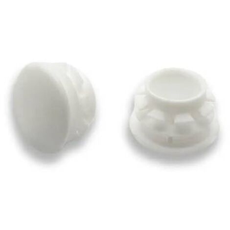 Ajile - Bouchon embout rond plat de finition BLANC pour tube de diam. 16 mm