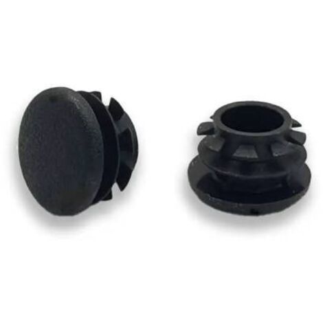 Ajile - Bouchon embout rond plat de finition NOIR pour tube de diam. 14 mm