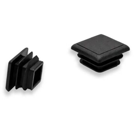 Ajile - Embout Carré Extra-plat de Finition NOIR 16 x 16 mm EXT.