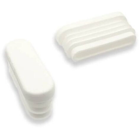 Ajile - Embout ovale BLANC pour pied et tube de diam. 50 x 15 mm