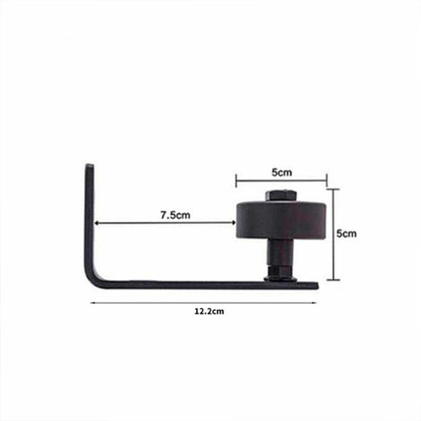 Ajustable Guide de Plancher Mur/porte Guide Inférieur Pour Porte en Bois Coulissante, Noir 2pcs