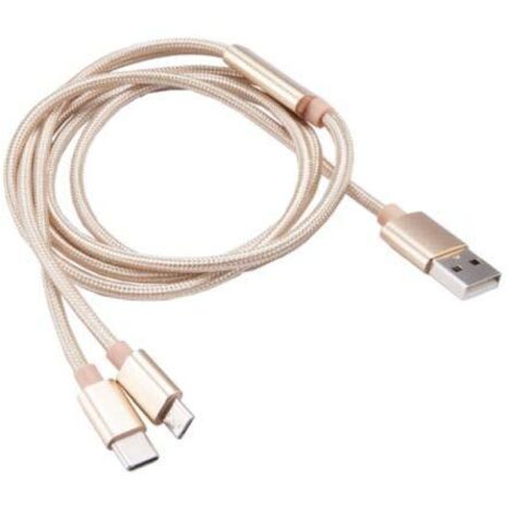 AK-CBUB42.12GL Akasa AK-CBUB42-12GL - Câble USB Type-A mâle vers USB Type-C / Micro USB Type-B - 120 cm