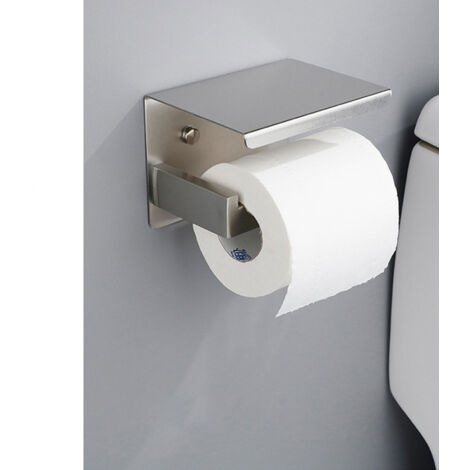 AK68 Toilettenpapierhalter mit Ablage – Edelstahl-Toilettenpapierständer und Mobilteil, einfache Wandmontage