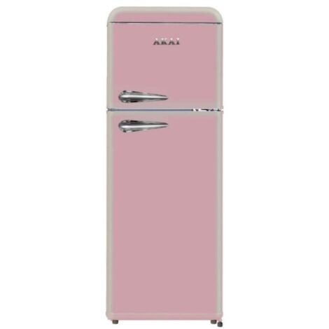 Akai Frigorifero Doppia Porta Vintage Rosa, 244 Litri