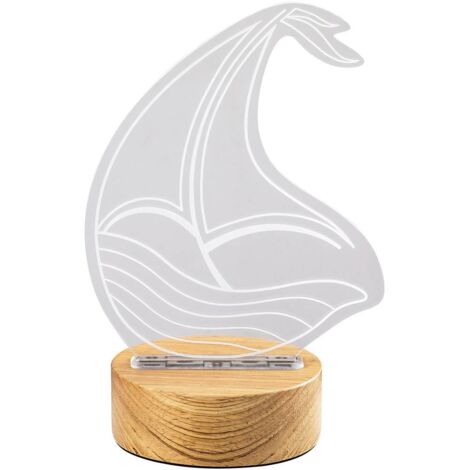 AKALI, INDOOR SHIP TABLE LAMP, WOOD LAMP WITH TRANSPARENT AC