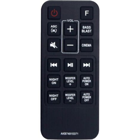 AKB74815371 Télécommande de rechange pour barre de son LG SPJ4B-W SPH4B-W SPH4BW SPJ4BW SJ4 SJ3 SL3D SK4D