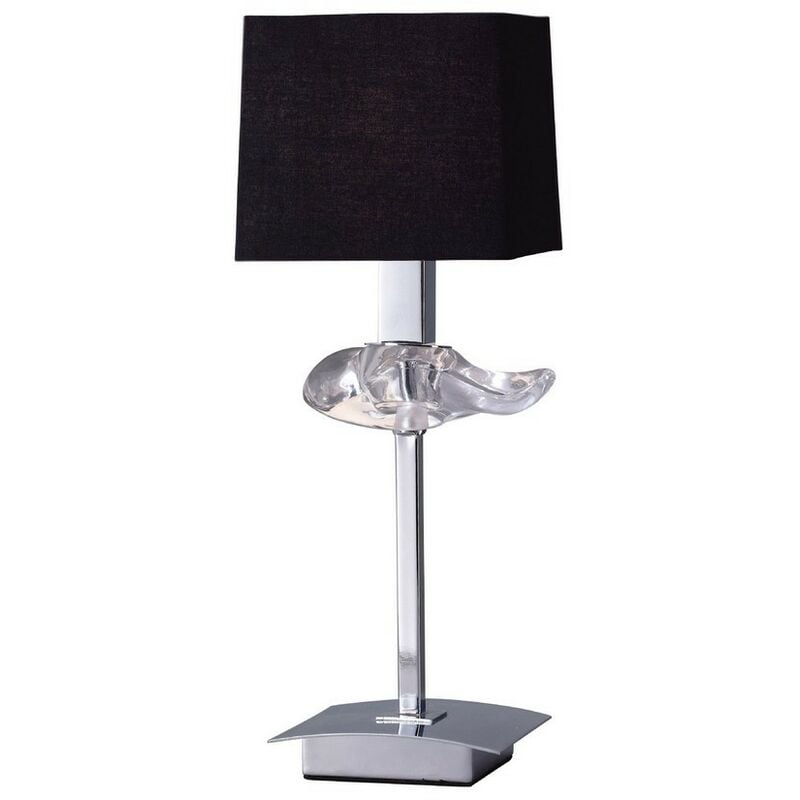 Inspired Mantra - Akira - Table Lamp 1 Light E14, Polished Chrome with Black Shade