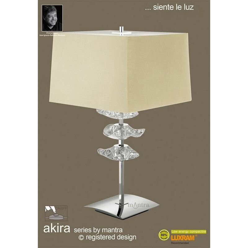 09diyas - Akira Table Lamp 3 Bulbs E27, antique brass with cream shade