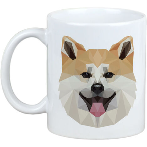 Akita, Akita Inu - Mug avec photo et inscription chien géométrique Art-Dog