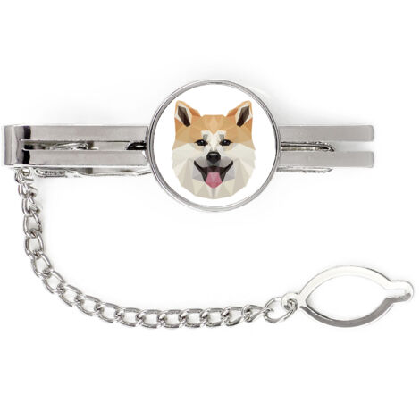Akita, Akita Inu - pince à cravate géométrique avec photo et inscription Art-Dog