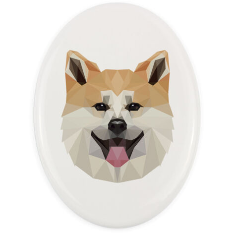 Akita, Akita Inu: placa con foto e inscripción geométrica de Art-Dog