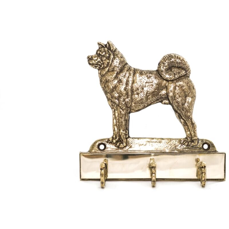 Akita, Akita Inu - porte-clés avec chien, support en laiton pour accessoires pour chien, décoration élégante pour le couloir par Art-Dog