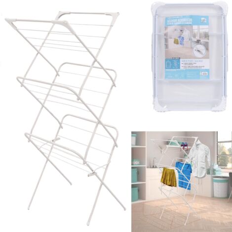 JE CHERCHE UNE IDEE Akkordeon Wäscheleine Trockner 10 Meter Trocknen Weiß