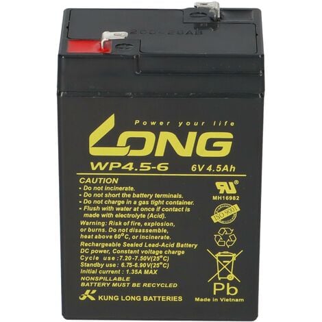 KUNGLONG Akku 4,5Ah 6V kompatibel 3-FM-4 20HR 3 FM 4 3FM4 AGM Blei Batterie