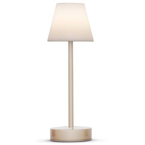 Akku Außenleuchte LED Touch Dimmer 32 cm hoch IP44 in Messing 4000 K kabellos tragbar Deko Tischlampe außen Balkon Terrasse