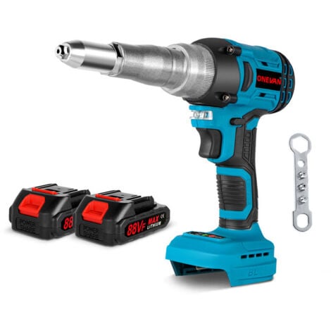 ONEVAN Akku-Blindnietgerät 588 N.m 2,4 - 5,0 mm Vollautomatische Nietpistole mit Akku und Ladegerät