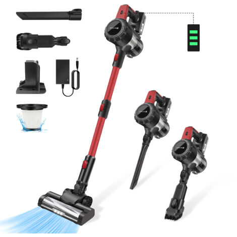 Akku Boden Staub Sauger Hand Stiel kabellos 30000Pa 6 in 1 Li-Ion LED-Leuchten