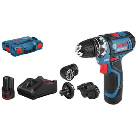 Akku-Bohrschrauber BOSCH PROFESSIONAL GSR 12V-15 FC mit 2 x 2,0 Ah-Akkus, L-BOXX und 4 Aufsätze