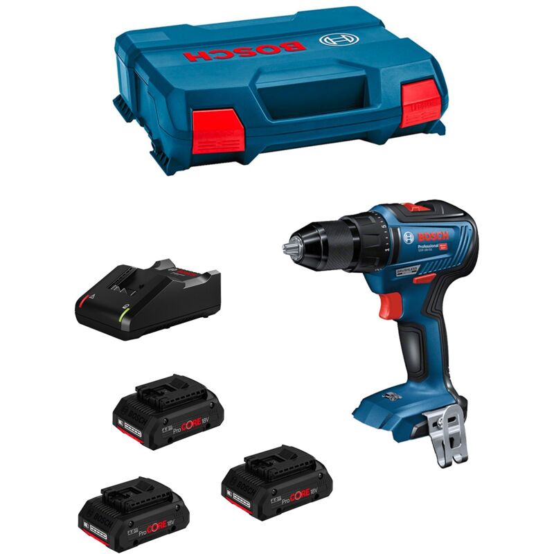 Trapano Avvitatore Bosch gsr 18V-55 (3 x 4,0 Ah ProCORE + GAL18V-40 + L-Case)