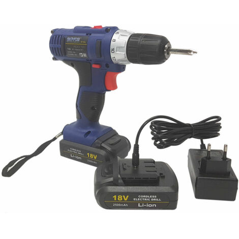 AKKU-BOHRSCHRAUBER MIT 2 WIEDERAUFLADBAREN AKKUS, R18V 2500 MAH