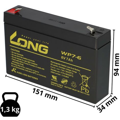 Akku für Panasonic LC-R067R2P 6V 7,2Ah AGM Batterie