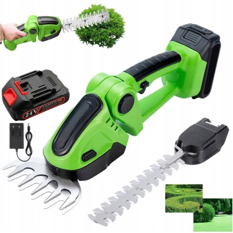 Akku-Grasschere, ABS SK5-Stahl, 24V, Mini-Akku-Heckenschere, 2-in-1-Rasengeräte (EU-Stecker)