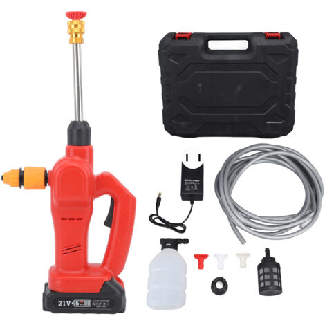 Akku-Hochdruckreiniger, wasserdicht (IPX7), tragbar, akkubetrieben, mit 180° drehbarer Düse für Auto, Terrasse und Zaun – 100–240 V, US-Stecker