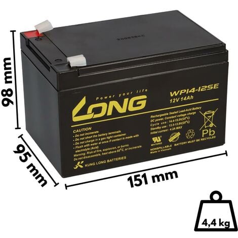 Akku kompatibel Elektro Scooter eFlux Freeride PRO 1600 Watt 4x 12V 14Ah AGM Blei Accu wie 15Ah