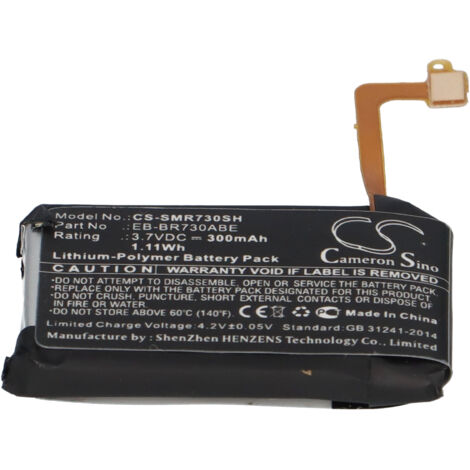 Akku kompatibel Samsung Gear S2 3G u.a. wie EB-BR730ABE u.a. 300mAh