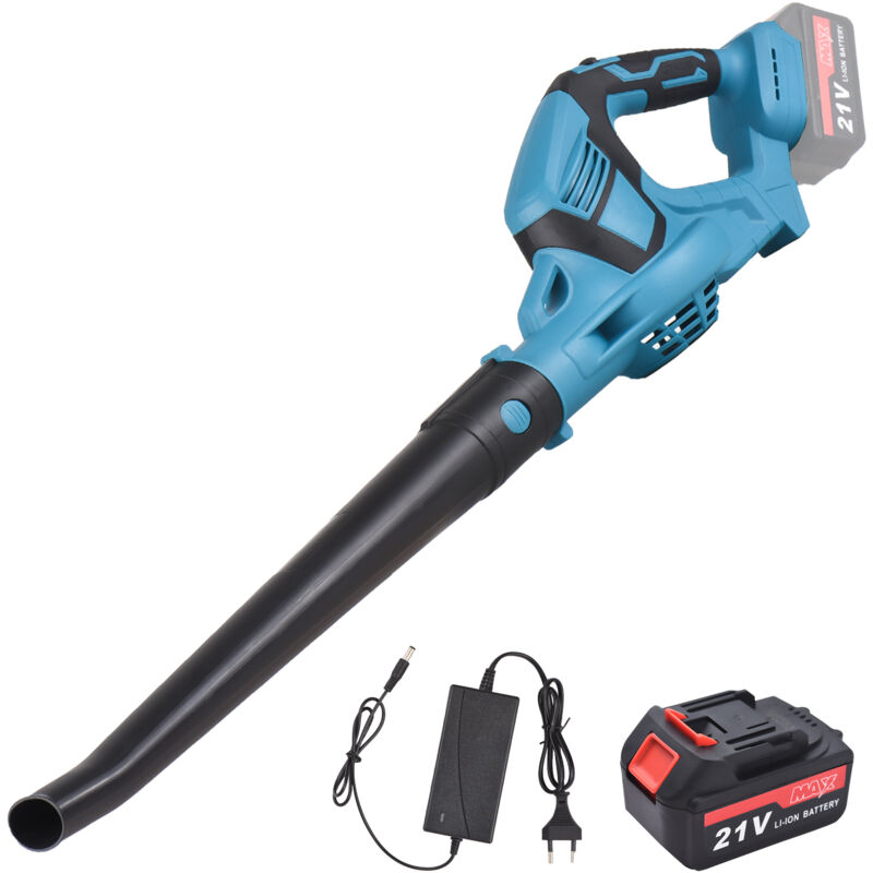 Akku-Laubbläser, 21 v, batteriebetriebener Laubbläser, mit Schnellladegerät, 81,19 cfm, 52,1 mph, leichter, leistungsstarker Laubbläser für Laubstaub