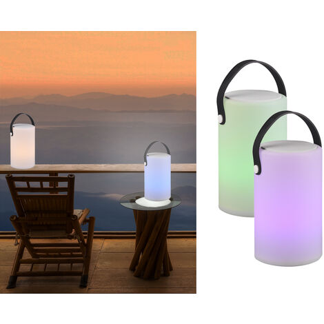 Akku LED Tischleuchte BERMUDA mit RGB & Bluetooth Lautsprecher, H: 21cm