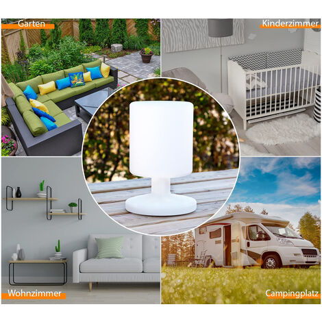 Akku LED Tischleuchte Outdoor kabellos mit RGB Farbwechsler, Höhe 25cm