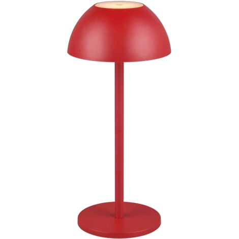 Akku LED Tischleuchte RICARDO kabellos für Innen & Außen, Rot - 30cm klein
