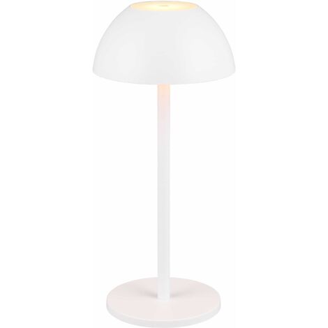 Akku LED Tischleuchte RICARDO kabellos für Innen & Außen, Weiß - 30cm klein