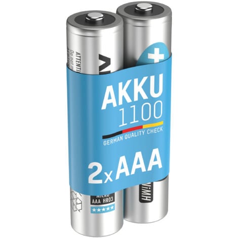 ANSMANN Akku Micro AAA, 2 Stück, 1050 mAh 1,2V NI-MH, wiederaufladbar