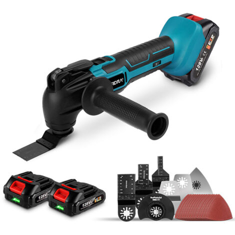 Akku-Multifunktionswerkzeug 4 ° Oszillationswinkel  Akku-Multi-Tool Oszillierende mit 2 Batterie + 22 Zubehör