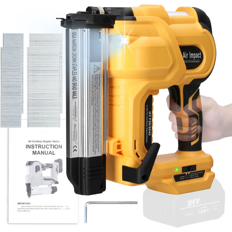 Akku-Nagelmaschine, elektrischer Hefter, Holzbearbeitungsnagler mit 200 Stück 32 mm und 200 Stück 50 mm Nägeln