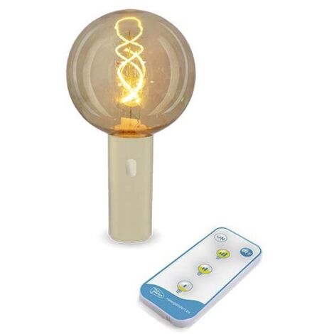 Akku Pendelleuchte außen LED dimmbar IP54 Ø 12 cm rund 2200 K warmweiß mit Dimmer Fernbedienung Hängeleuchte Außenlampe