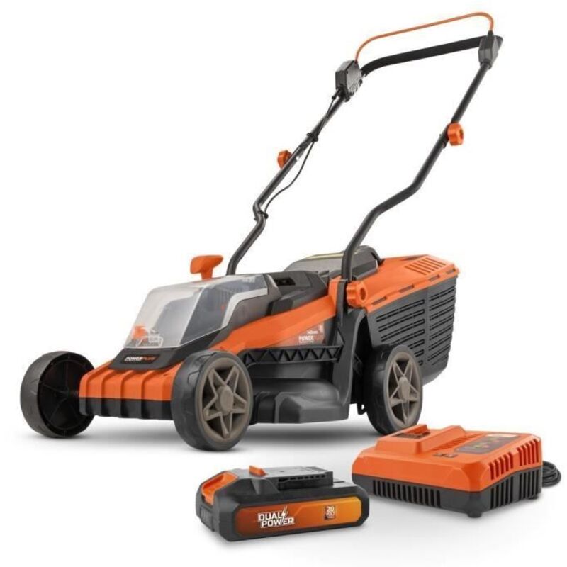 PowerPlus Akku-rasenmäher 20v 34 Cm Schnittbreite Dual Power Powdpglws1 - 4ah Batterie Und Ladegerät Inklusive - Bürstenloser Motor