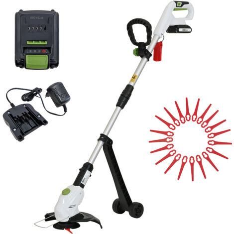 Akku Rasentrimmer 20 V 2,0 Ah Akku & Ladegerät 26 cm Kantenschneider Trimmer inkl. 20x Nylonmesser