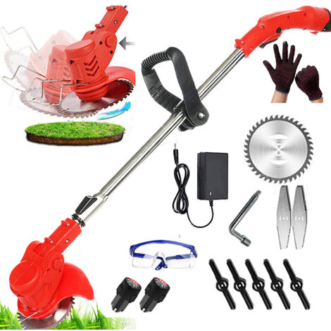 Akku Rasentrimmer Grasschneider Freischneider Trimmer Motorsense , mit 2x3000mAh Akku und Ladegerät,Kompatibel mit Makita-Akku