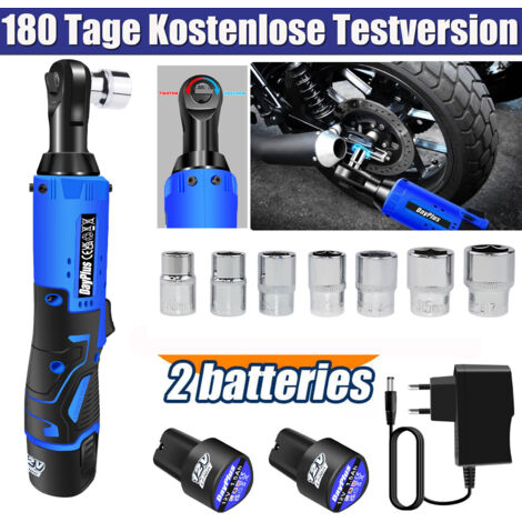 Akku-Ratsche Elektrischer Ratschenschlüssel Kit Schnurloses Ratschenset + 2 Akkus