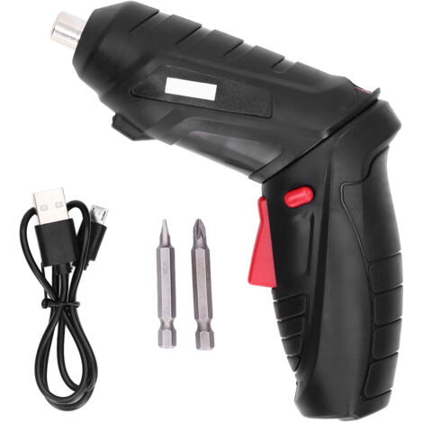 Akku-Schraubendreher-Set (4,2 V) mit 2 Bits – Schwarz