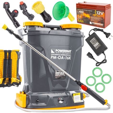 JARDIBRICODECO Akku Sprühgerät Drucksprüher Pflanzensprüher Rückensprüher Gartensprüher Gartenspritze 16l 12V 12Ah Satz Düsen