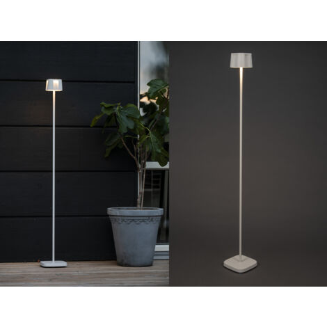 Akku Stehlampe NICE für Outdoor dimmbar, kabellos in Weiß, klein 120cm